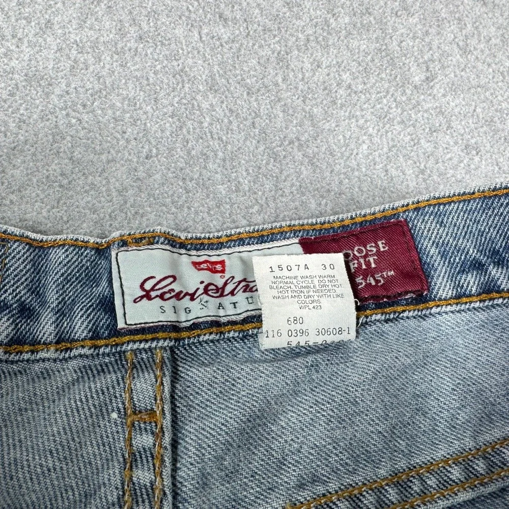 Vintage Levis 545 Jeans Mens 34x32 Loose Fit Straight Tapered 90s Orange Tab